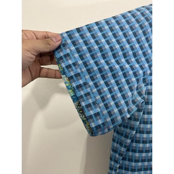 Robert Graham Check Plaid Resort Retro Classic Shirt L Flip Cuff Preppy Vacay - Picture 5 of 14